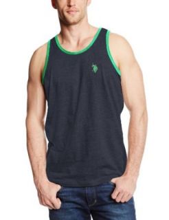 U.S. Polo Assn. Mens Solid Tank Top with Contrast Rib