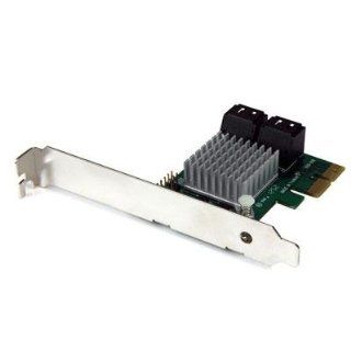 StarTech PEXSAT34RH 4 Port PCI Express SATA III 6Gbps RAID Controller Card with Heatsink   Storage controller (RAID)   4 Channel   SATA 6Gb/s low profile   6 GBps   RAID 0, 1, 10, JBOD   PCIe 2.0 x2: Computers & Accessories