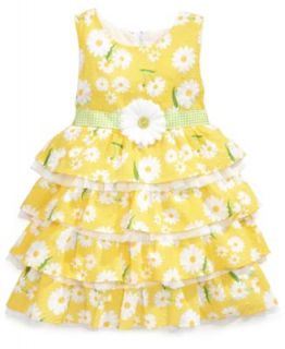 Nannette Little Girls Swiss Dot Floral Dress   Kids