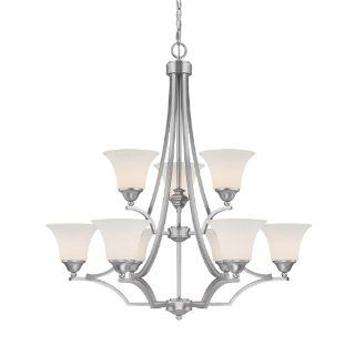Capital Lighting 4029MN 114 Chandelier with Soft White Glass Shades, Matte Nickel Finish    