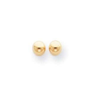 14k Gold Polished 4mm Ball Post Earrings Jewelry