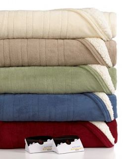 CLOSEOUT! Biddeford Microplush Reverse Sherpa Heated Twin Blanket   Blankets & Throws   Bed & Bath