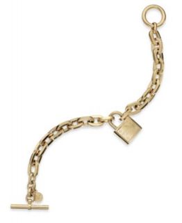 Michael Kors Gold Tone Padlock Drop Earrings   Fashion Jewelry   Jewelry & Watches