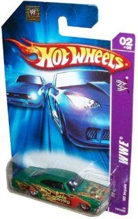 Mattel Hot Wheels 2006 WWE Series 1:64 Scale Die Cast Metal Car # 2 of 5 : Metallic Green Eddie Guerrero Full Size Sedan 1965 Impala with Fun Facts #107: Toys & Games