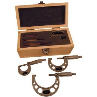 PHASE II Precision Outside Micrometer Set   MODEL #: 107 030 TYPE OF READING: Inch MEASURING RANGE : 0~3" Graduation: 0.0001": Industrial & Scientific