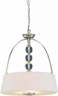 Savoy House Lighting 7 1037 3 109 Murren Collection 3 Light Drum Shade Pendant, Polished Nickel with White Shade   Ceiling Pendant Fixtures  