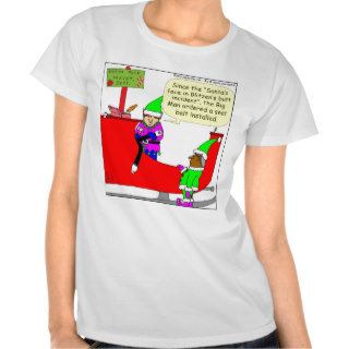 Santa Hit Blitzen's butt    Santa cartoon T shirt