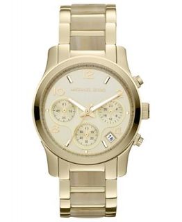Michael Kors Womens Chronograph Runway Horn Acetate and Gold Tone Stainless Steel Bracelet Watch 38mm MK5660   Watches   Jewelry & Watches
