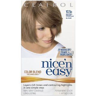 Clairol Nice 'n Easy Hair Color, Natural Medium Champagne Blonde (103B) : Chemical Hair Dyes : Beauty