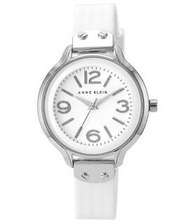 Anne Klein Womens White Silicone Strap Watch 38mm AK/1615WTWT   Watches   Jewelry & Watches