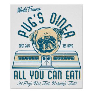 Pug's Diner 50s Retro VIntage Posters