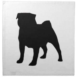 pug silhouette cloth napkin