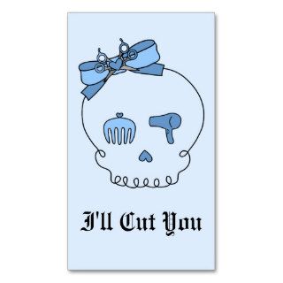 Hair Accessory Skull (Bow Detail   Blue Version 2) Business Cards