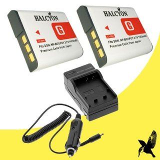 Two Halcyon 1400 mAH Lithium Ion Replacement Battery and Charger Kit for Sony Cyber shot DSC HX20V 18.2 MP Digital Camera and Sony NP BG1 : Camera & Photo
