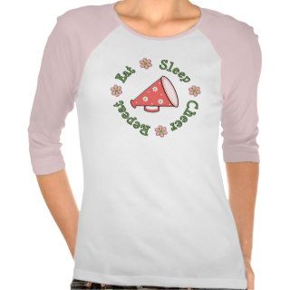 Eat Sleep Cheer Repeat Pink Raglan Tees