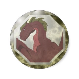 Cool Red And Yellow Dragon Gem Sticker