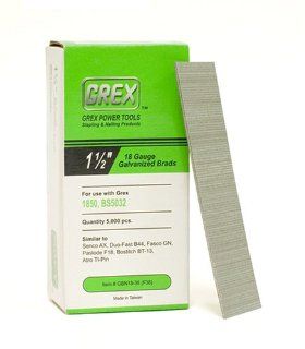 GREX GBN18 38 18 Gauge 1 1/2 Inch Length Galvanized Brad Nails (5, 000 per box)    