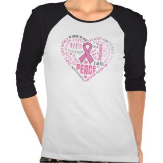 Breast Cancer Awareness Heart Words Tees