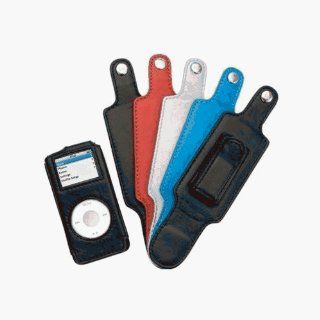 Griffin Trio plus Assorted colors  Black leather Case with Additional Interchangable Covers (Blue, Silver, Red) : MP3 Players & Accessories