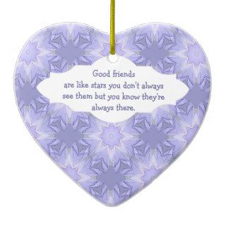"Good Friends are Like Stars" Quote Watercolor Christmas Ornament
