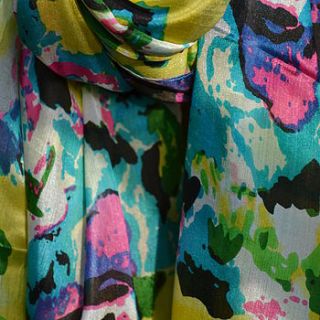 large patterned pure silk scarf by wonderland boutique