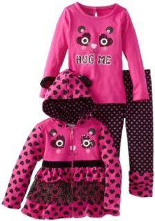 Nannette Girls 2 6X 3 Piece Hug Me Jacket Shirt and Pant, Purple, 2T: Clothing