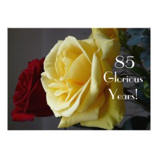 85 GloriousYears! Birthday/Two Roses with Quote Invitation