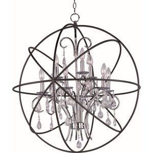 Maxim MAX 25145ARPN Anthracite and Polished Nickel Orbit 9 Light Pendant