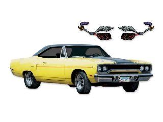 1970 Plymouth Road Runner COMPLETE REFLECTIVE Gold Dust Trail Decals & Stripes Kit   REFLECTIVE BLACK Automotive