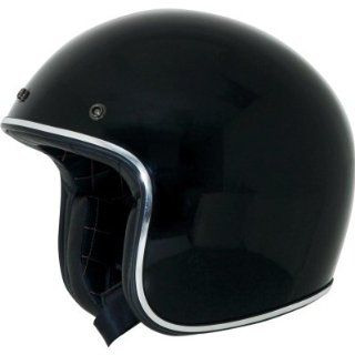 AFX FX 76 Solid Helmet with Chrome Trim , Gender: Mens/Unisex, Helmet Type: Open face Helmets, Helmet Category: Street, Primary Color: Black, Distinct Name: Black with Chrome Trim, Size: 3XL 0104 1135: Automotive