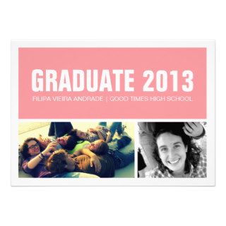 Pink Graduation Party Photo Graduate 2013 Modern Personalized Invitations