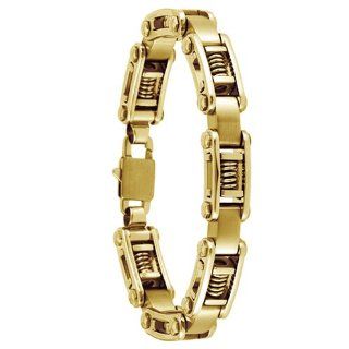 Stainless Steel Men's Invicta Elements Spiral Gold Tone Bracelet: Watches