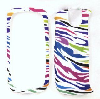 Rainbow Zebra Rubber Texture Pantech P7000 Impact Snap on Cell Phone Case + Microfiber Bag: Cell Phones & Accessories