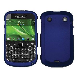 Blue Crystal Hard Rubberized Case Rubber Faceplate Cover for Blackberry Bold 9900 9930 w/ Free Pouch Cell Phones & Accessories