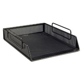Rolodex 99100 Punched Metal and Wire Mesh Letter Tray, Black : Office Desk Trays : Office Products