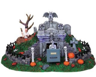 Lemax Spooky Town Sights & Sounds Village Collection Hillside Mausoleum #84745   Holiday Figurines
