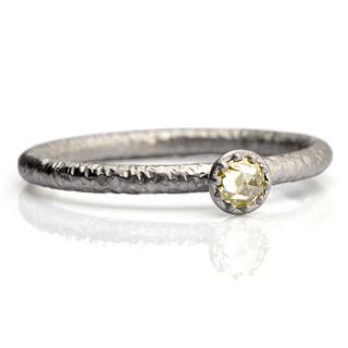 fiori palladium and lemon yellow diamond ring by james newman jewellery