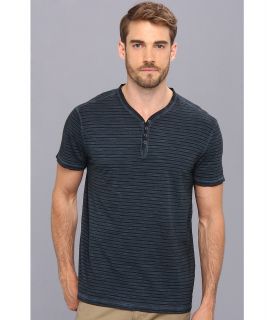 John Varvatos Star U.S.A. Garment Dyed Henley K740Q1B Mens T Shirt (Blue)