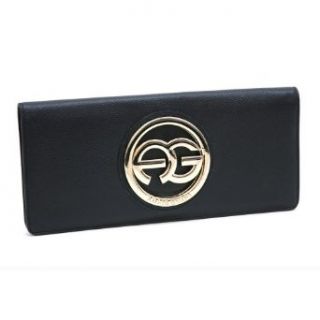 Women's Textured Genuine Leather Clutch Style Bi fold Wallet   Black at  Womens Clothing store