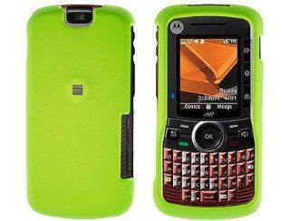 Rubberized Plastic Phone Case Neon Green for Motorola Clutch i465: Cell Phones & Accessories