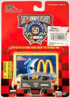 1998   Racing Champions / NASCAR 50th Anniversary  Bill Elliott #94   McDonald's / Coca Cola / Mac Tonight   164 Scale Die Cast Metal   Collector Card & Display Stand   MOC   Out of Production   Limited Edition   Collectible Toys & Games
