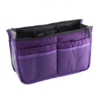 niceeshop(TM) Fashion Multi function Travel Makeup Insert Handbag Organiser Purse Large liner Organizer Pouch Bag (Purple   1): Beauty