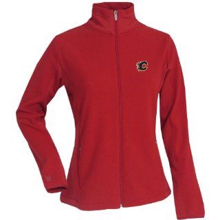 Calgary Flames Womens Sleet Full Zip Fleece (Team Color)   Small  Sports Fan Outerwear Jackets  Sports & Outdoors