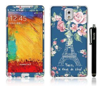 Belody (TM) Colorful Flower Screen Guard Front and Back Screen Protector Film Decals Sticker for Samsung Galaxy Note 3 Note III / N9000 Blue: Cell Phones & Accessories