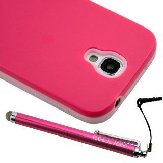 CellJoy Hybrid TPU 2PC Layered Hard Case Rubber Bumper & Smoothglide Capacitive Stylus Touch Pen for Samsung Galaxy S4 SIV (At&t / Verizon / US Cellular / Sprint / T Mobile / Unlocked) [CellJoy Retail Packaging] (Hot Pink / Pink): Cell Phones &