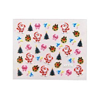Christmas Gifts Tree Santa Bow Birds Nail Stickers Decals For Women Girls : Nail Decals Or Nail Decorations Adaptive Nail Care Products : Beauty