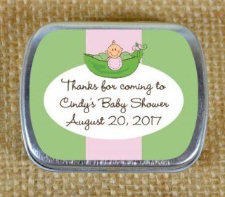 Pea in a Pod Girls Baby Shower Mint Tin Favors  Baby Keepsake Products  Baby