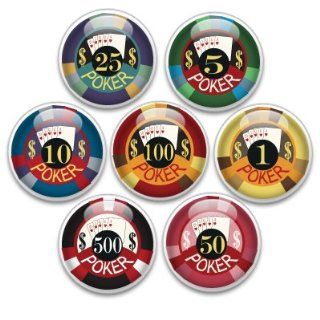 Decorative Push Pins or Magnets 7 Small Poker Chips : Tacks And Pushpins : Office Products