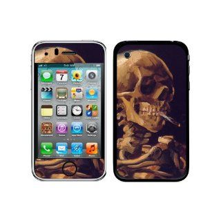 Graphics and More Protective Skin Sticker Case for iPhone 3G 3GS   Non Retail Packaging   Skull with a Burning Cigarette   Van Gogh: Cell Phones & Accessories