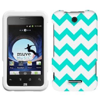 ZTE Score Chevron Turquoise and White Pattern Phone Case Cover: Cell Phones & Accessories